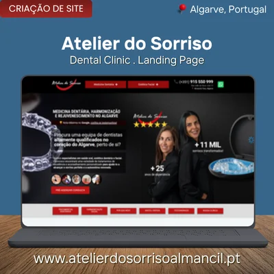 criacao landing page loule algarve portugal clinica atelier sorriso